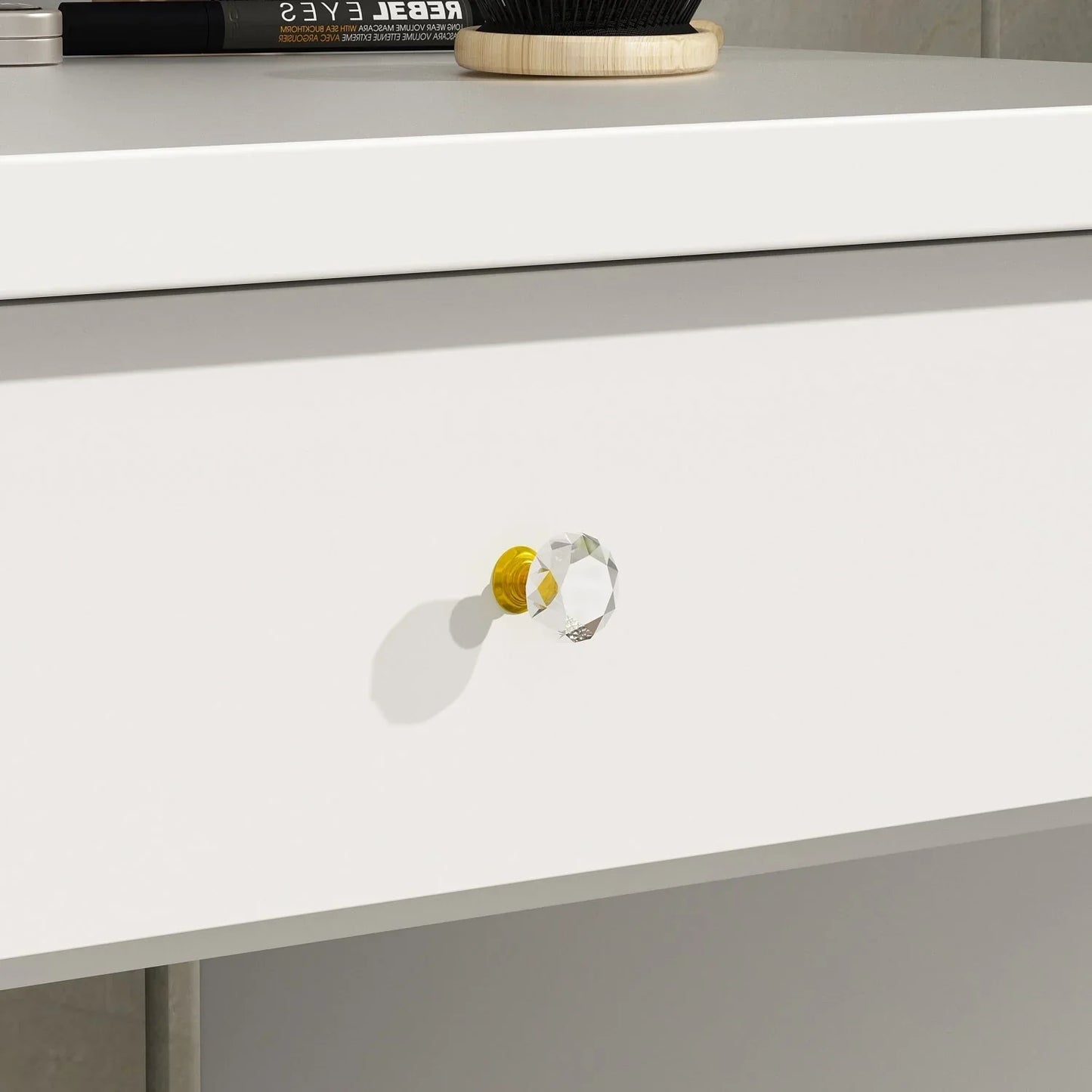 Tavolo da Trucco con Luci a LED, Specchio e Sgabello