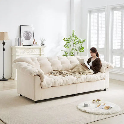 99.2  Divano profondo Chenille Comfort, Divano soffice effetto nuvola imbottito