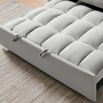 Divano letto 3 in 1 in velluto convertibile con letto estraibile e schienale reclinabile
