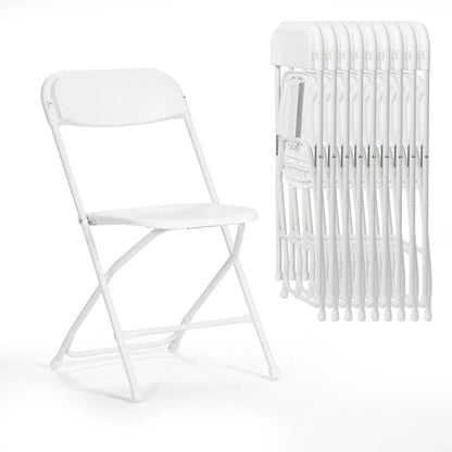 Sedia pieghevole in plastica da 10 pezzi capacità 158 kg per eventi, ufficio, matrimoni, feste, picnic, cucina, sala da pranzo