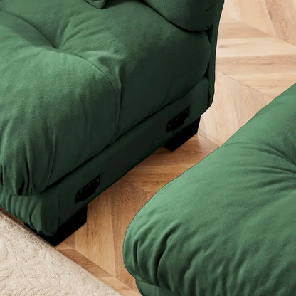Canapé sectionnel d'angle en chenille avec oreillers lombaires