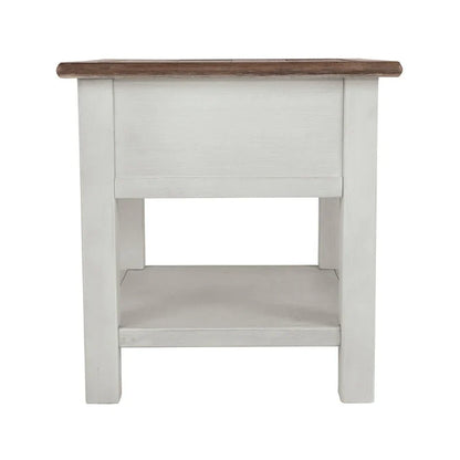 Tavolino occasionale Bolanburg bianco anticato/marrone