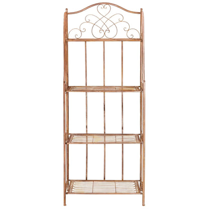 SAFAVIEH Bryn Scaffale da panettiere da esterno a 4 ripiani in ferro battuto vittoriano - 25 pollici L x 15 pollici P x 63 pollici H - 25 L x 15 P x 63 H