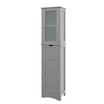 Colonna da bagno alta, autoportante, con ante e cassetto