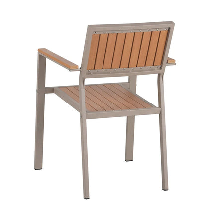 Set da pranzo da esterno allungabile a 7 pezzi con tavolo allungabile e 6 sedie con braccioli