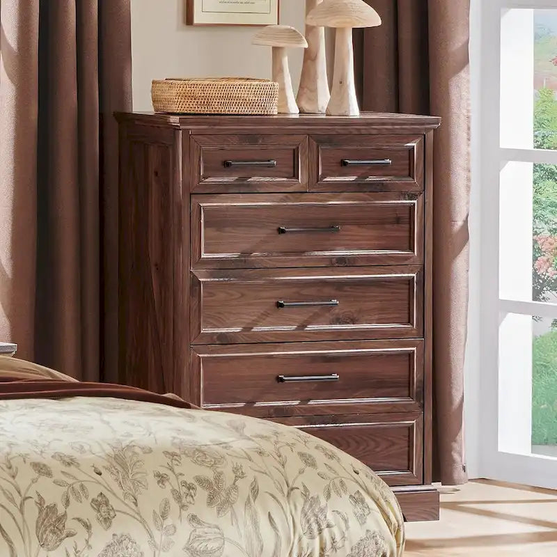 Cassettiere a 6 cassetti in stile rustico, in legno, per fattoria