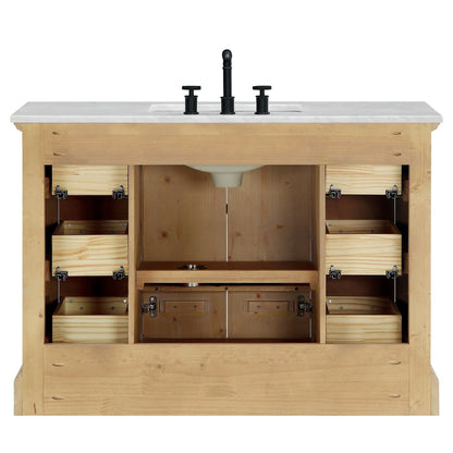 Mobile bagno Hervas con top in marmo naturale senza specchio