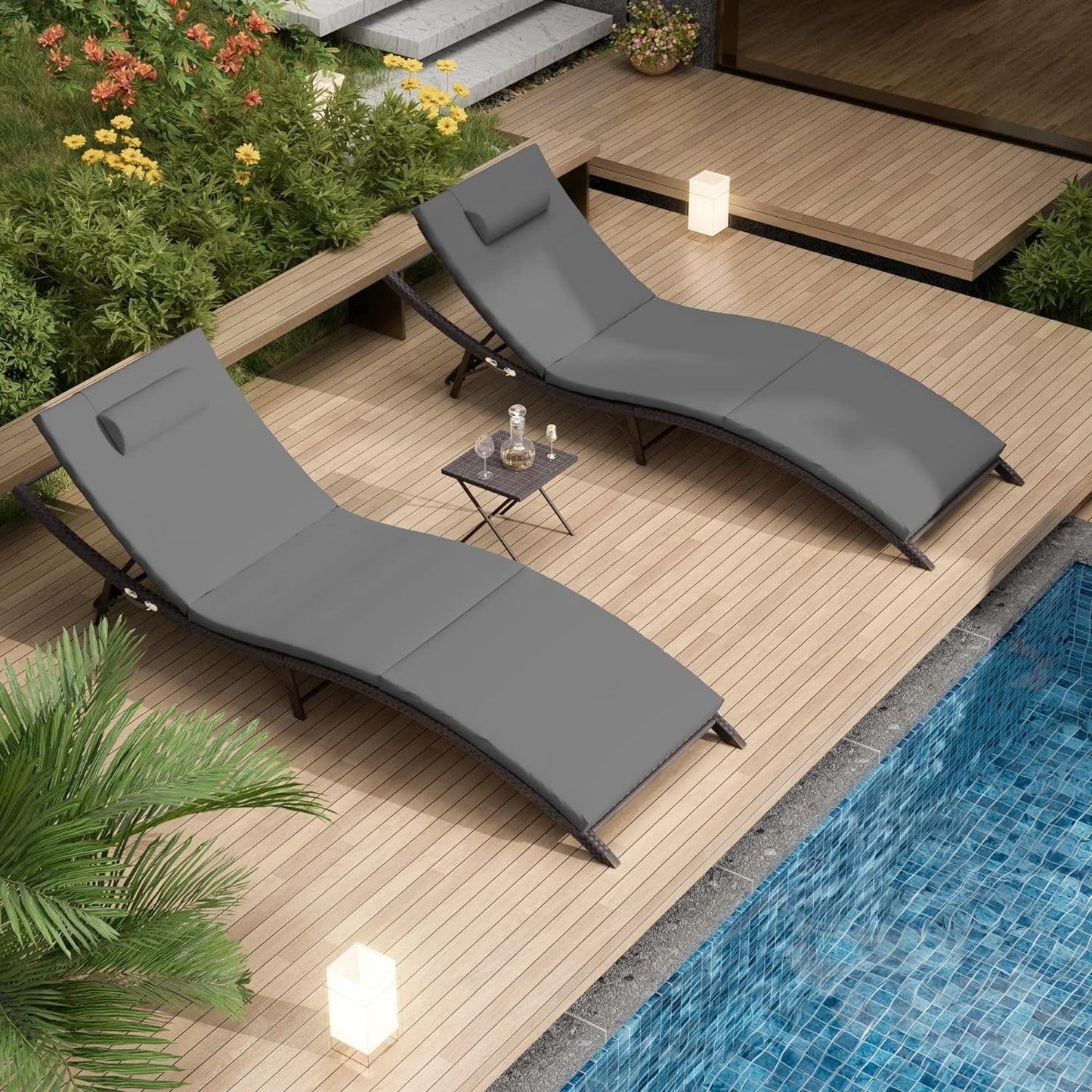 Set di 3 Chaise Lounge da Esterno Kullavik