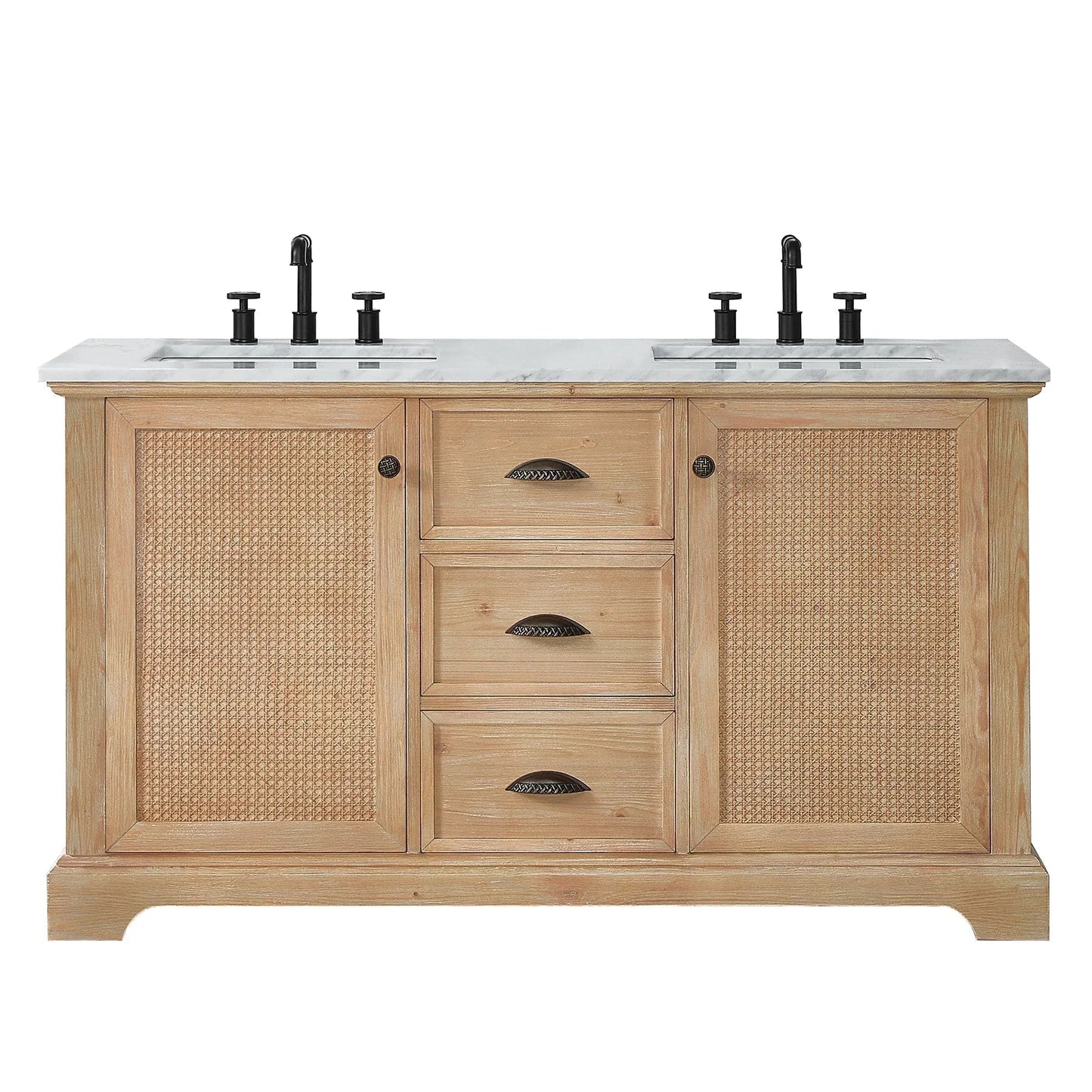 Mobile bagno Hervas con top in marmo naturale senza specchio