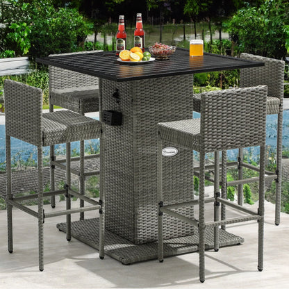Moasis Set di Mobili da Esterno con Bar in Vimini 5 Pezzi - 5 PZ