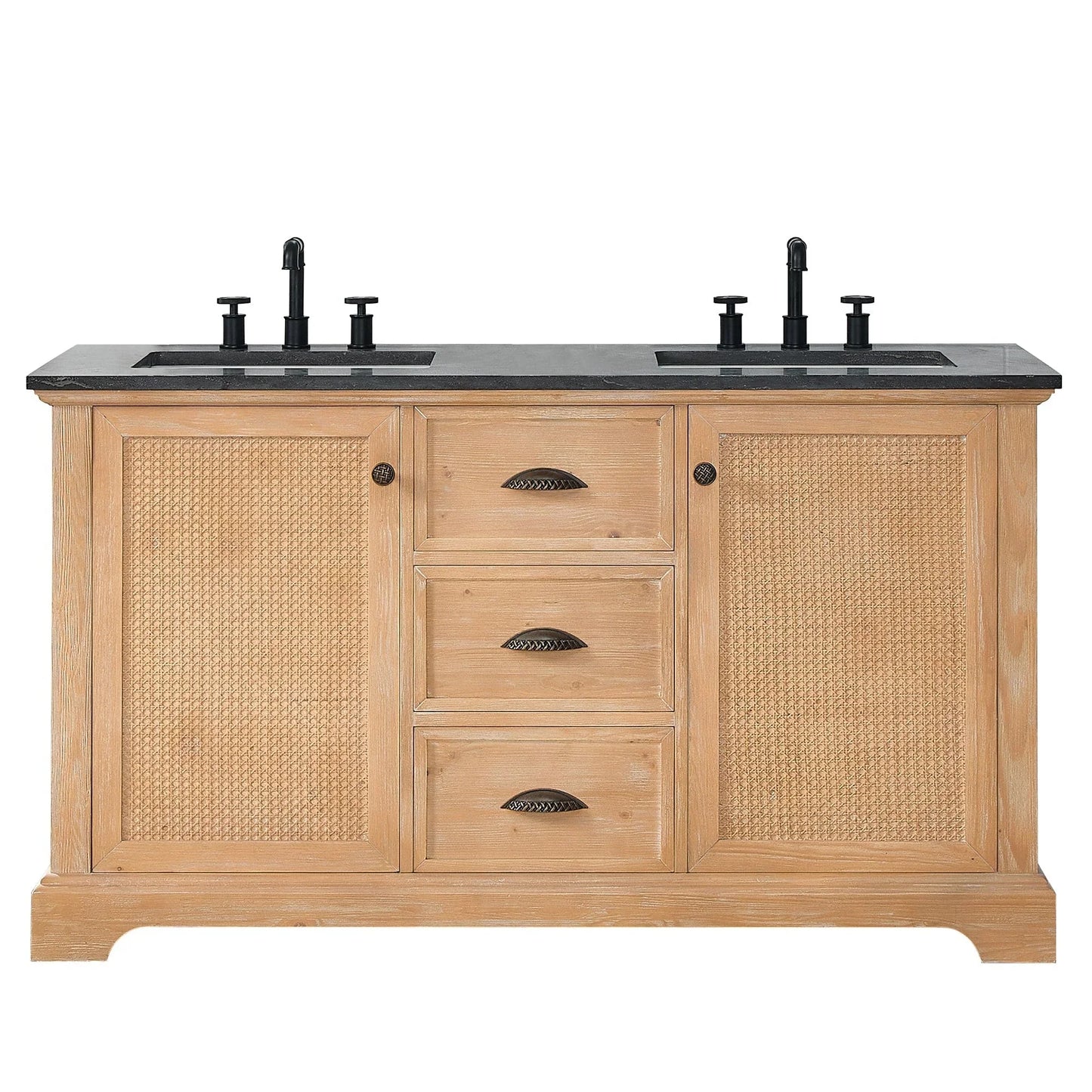 Mobile bagno Hervas con top in marmo naturale senza specchio