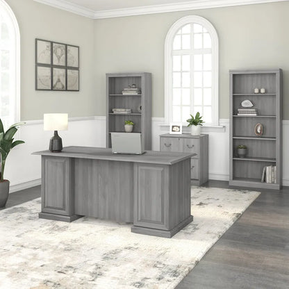 Scrivania Direzionale Bush Furniture Saratoga con Cassetti e Vani Contenitori