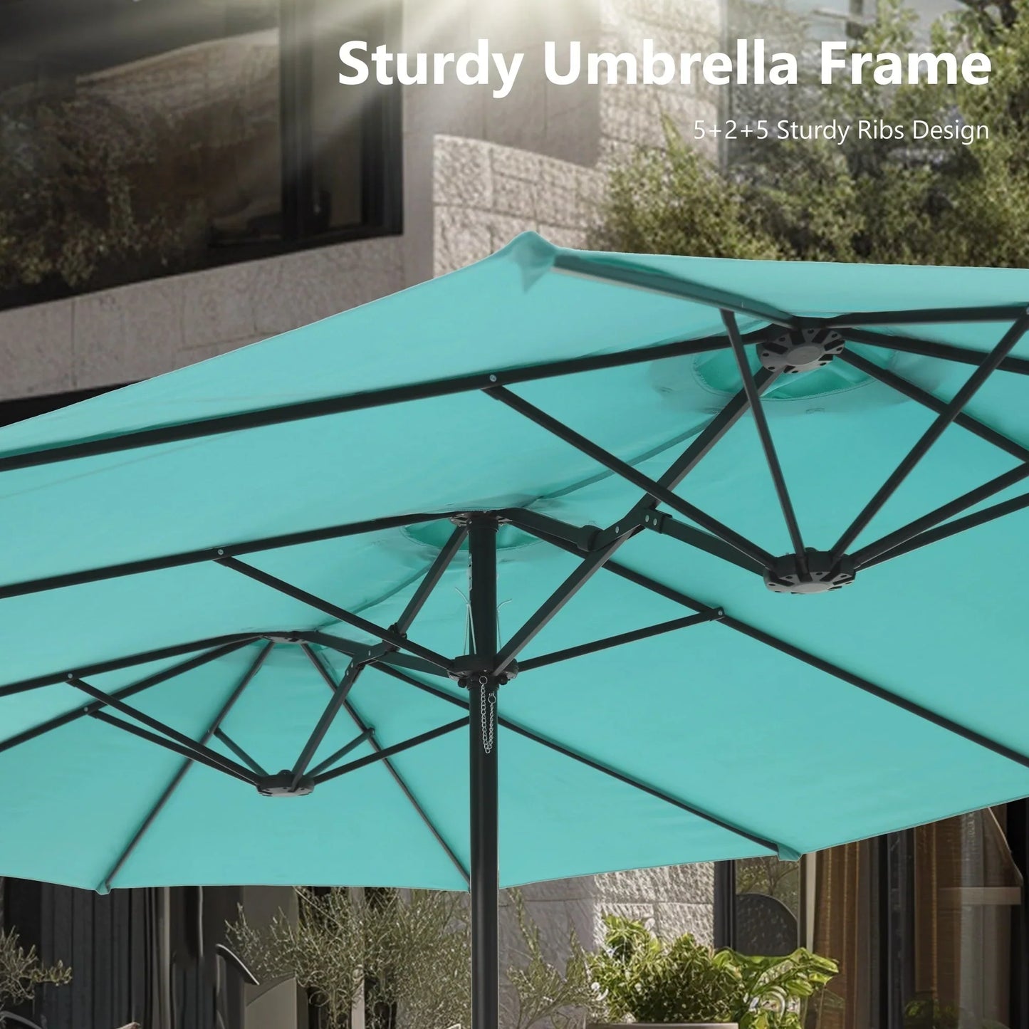 MAISON ARTS Ombrellone Doppio da 4,5 m, Extra Large, per Patio, con Base Inclusa