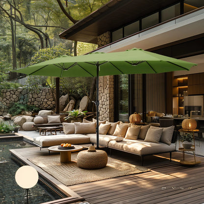 MAISON ARTS Ombrellone Doppio da 4,5 m, Extra Large, per Patio, con Base Inclusa