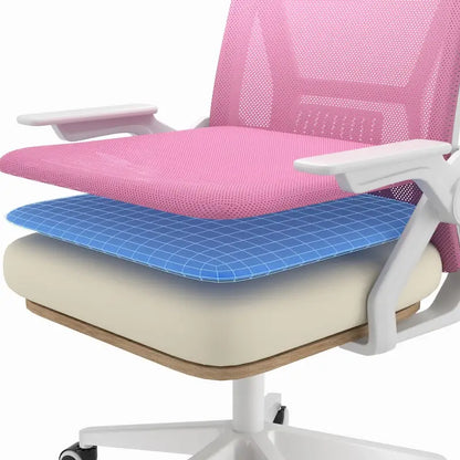 Javlergo Sedia da Ufficio Girevole a Schienale Medio con Supporto Lombare, Sedia da Scrivania Ergonomica da Computer in Rete con Braccioli
