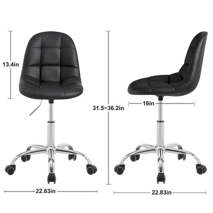 Chaise de bureau à domicile sans accoudoirs Javlergo, chaise de bureau d'ordinateur réglable en hauteur avec roulettes