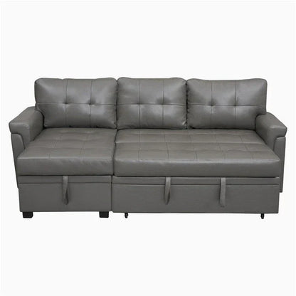 Divano componibile convertibile reversibile con letto estraibile, chaise longue con contenitore nascosto e gambe durevoli