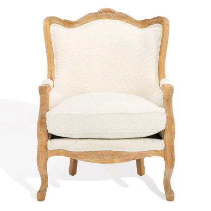 Poltrona con orecchioni Kali Oak in lino naturale - 34Lx34Px40H