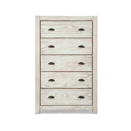 Cassettiera 5 cassetti in legno massello Montauk di Grain Wood Furniture
