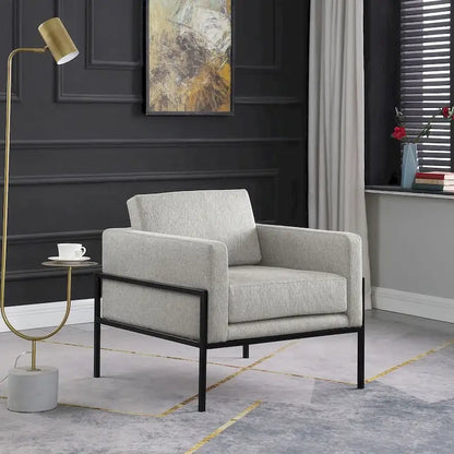 Poltrona club moderna HomePop imbottita con struttura in metallo