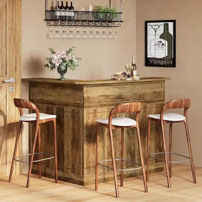 Mobile bar a L con portabicchieri da vino per pub domestico