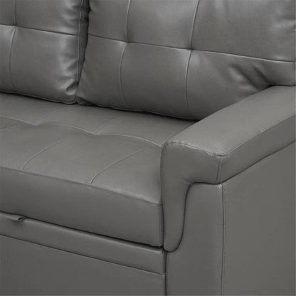 Divano componibile convertibile reversibile con letto estraibile, chaise longue con contenitore nascosto e gambe durevoli