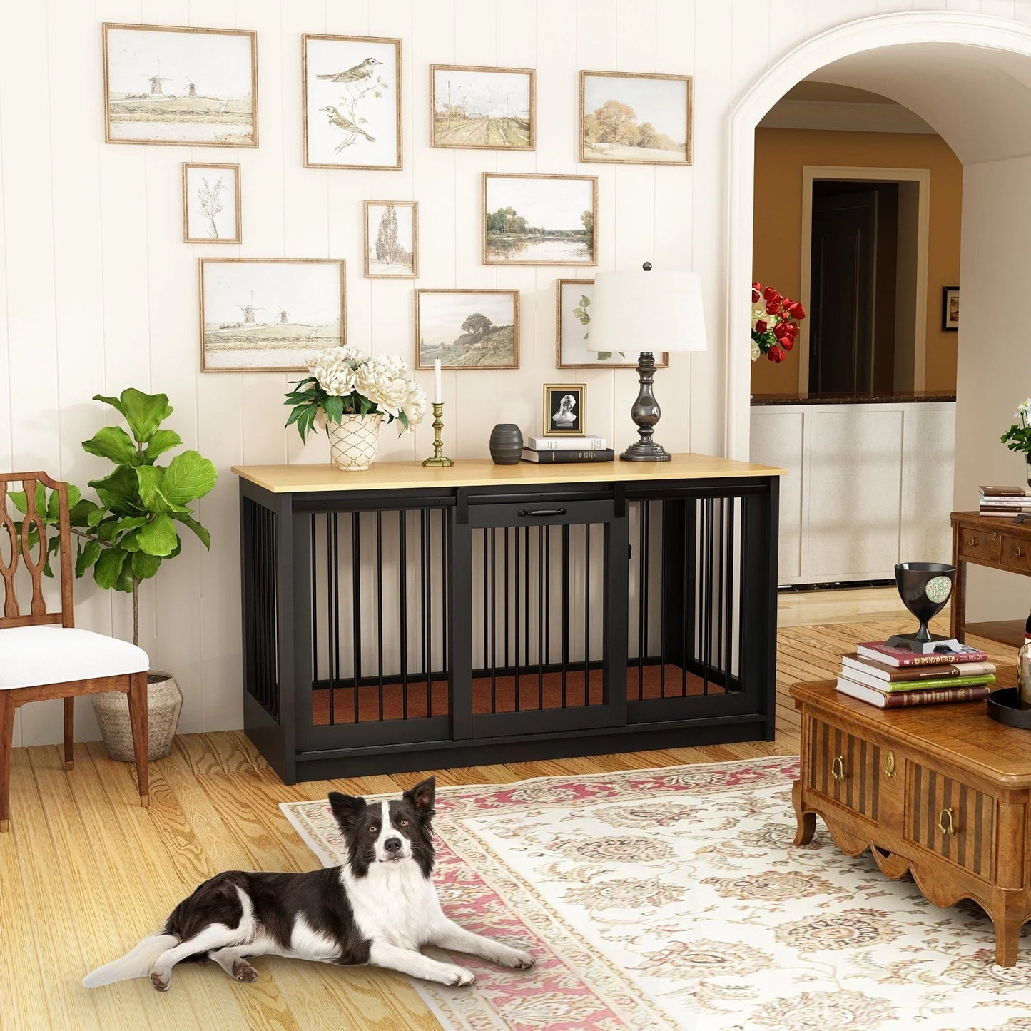 Cucce per animali con rinforzo in tubi di ferro Elegante e robusta gabbia per cani