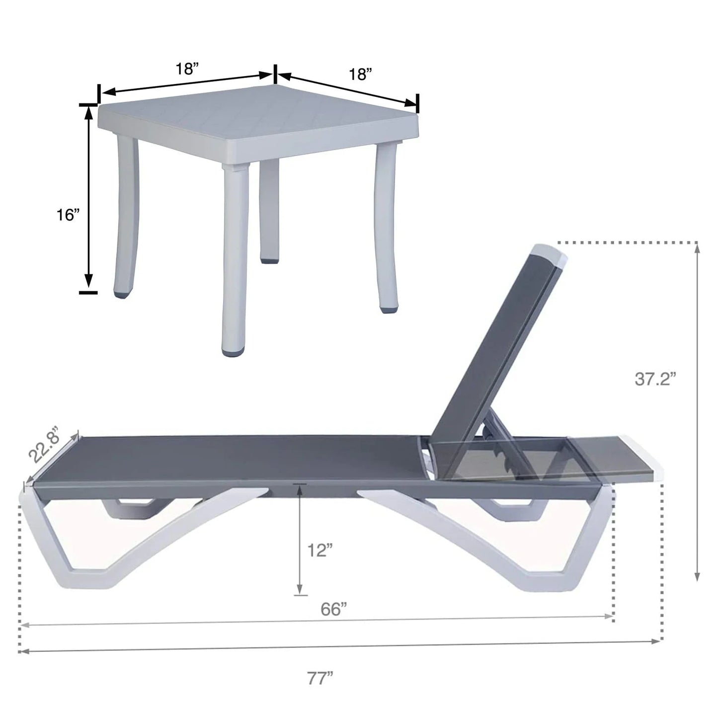 Kozyard Alan Sdraio Reclinabile Regolabile da Giardino con Telaio Completamente in Alluminio e Gambe in Resina di Polipropilene