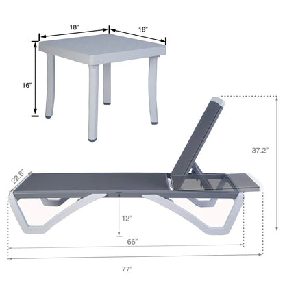 Kozyard Alan Sdraio Reclinabile Regolabile da Giardino con Telaio Completamente in Alluminio e Gambe in Resina di Polipropilene