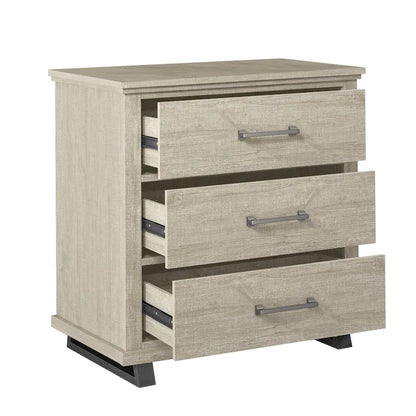 Set camera da letto 4 pezzi stile rustico - 2 comodini, 1 cassettone e 1 comò