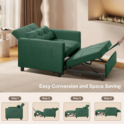 Canapé-lit convertible 3-en-1, Canapé-chaise dépliable, Lit pliant convertible pour salon