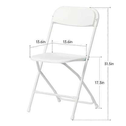 Sedia pieghevole in plastica da 10 pezzi capacità 158 kg per eventi, ufficio, matrimoni, feste, picnic, cucina, sala da pranzo