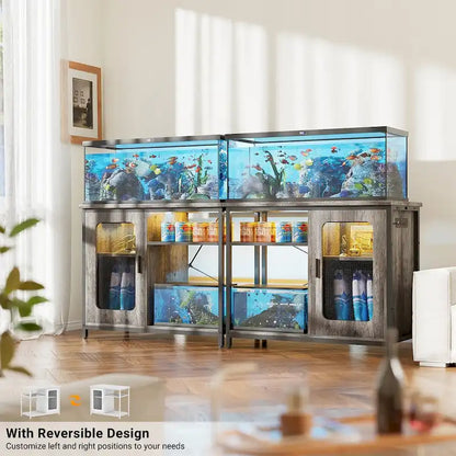 Supporto per acquario da 75-110 litri con prese di corrente e luce a LED