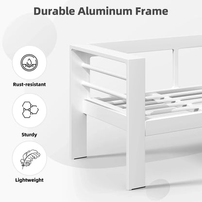 AECOJOY Set di mobili da giardino a 7 pezzi in alluminio Set da conversazione per esterni