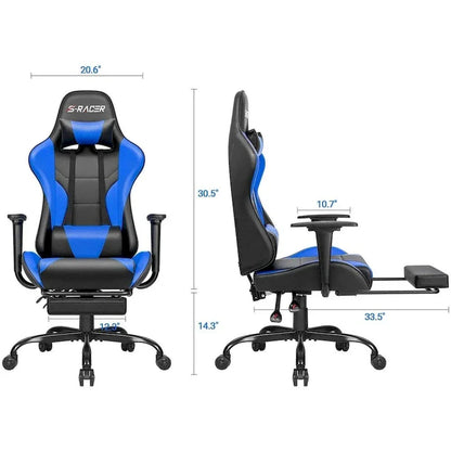 Sedia da gaming con poggiapiedi - Sedia da scrivania ergonomica