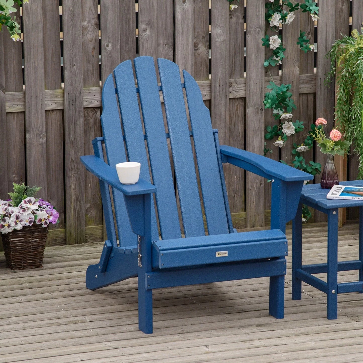 Sedia Adirondack pieghevole, sedie a sdraio in plastica HDPE per esterni per tutte le stagioni, per patio, terrazza e arredi da giardino