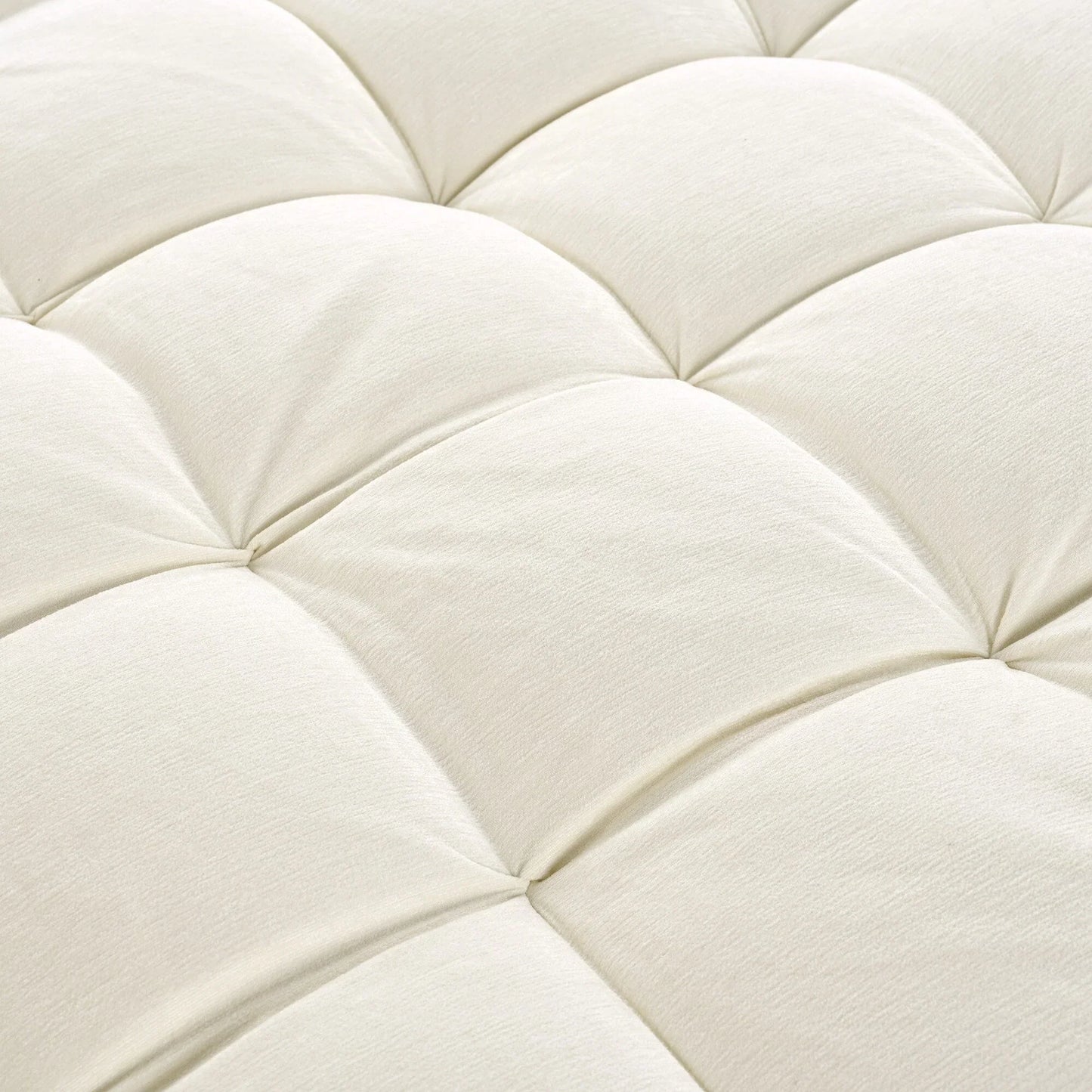 Divano Letto Chaise Longue in ciniglia, Divano Imbottito con Schienale Trapuntato e 2 Cuscini Rimovibili per Soggiorno