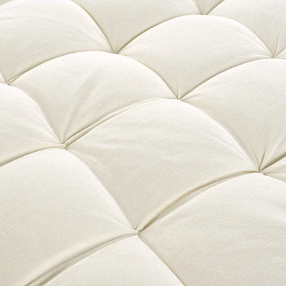 Divano Letto Chaise Longue in ciniglia, Divano Imbottito con Schienale Trapuntato e 2 Cuscini Rimovibili per Soggiorno