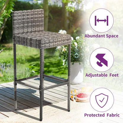 Moasis Set di Mobili da Esterno con Bar in Vimini 5 Pezzi - 5 PZ