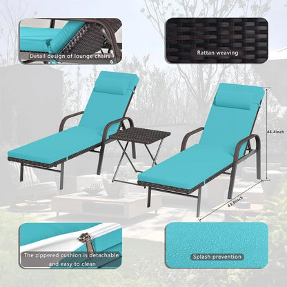 Set di 3 Chaise Lounge da Esterno Kullavik