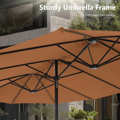 MAISON ARTS Ombrellone Doppio da 4,5 m, Extra Large, per Patio, con Base Inclusa