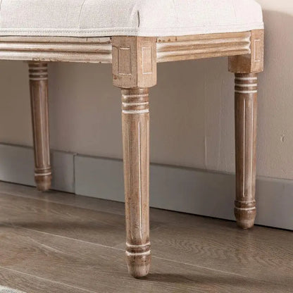 Panca/Poggiapiedi Rettangolare Trapuntata Extra Lunga 48 - Beige