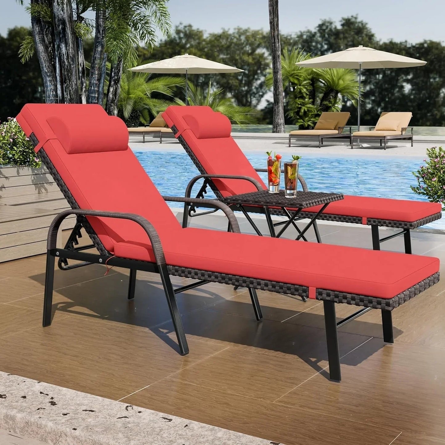 Set di 3 Chaise Lounge da Esterno Kullavik