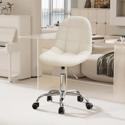 Chaise de bureau à domicile sans accoudoirs Javlergo, chaise de bureau d'ordinateur réglable en hauteur avec roulettes