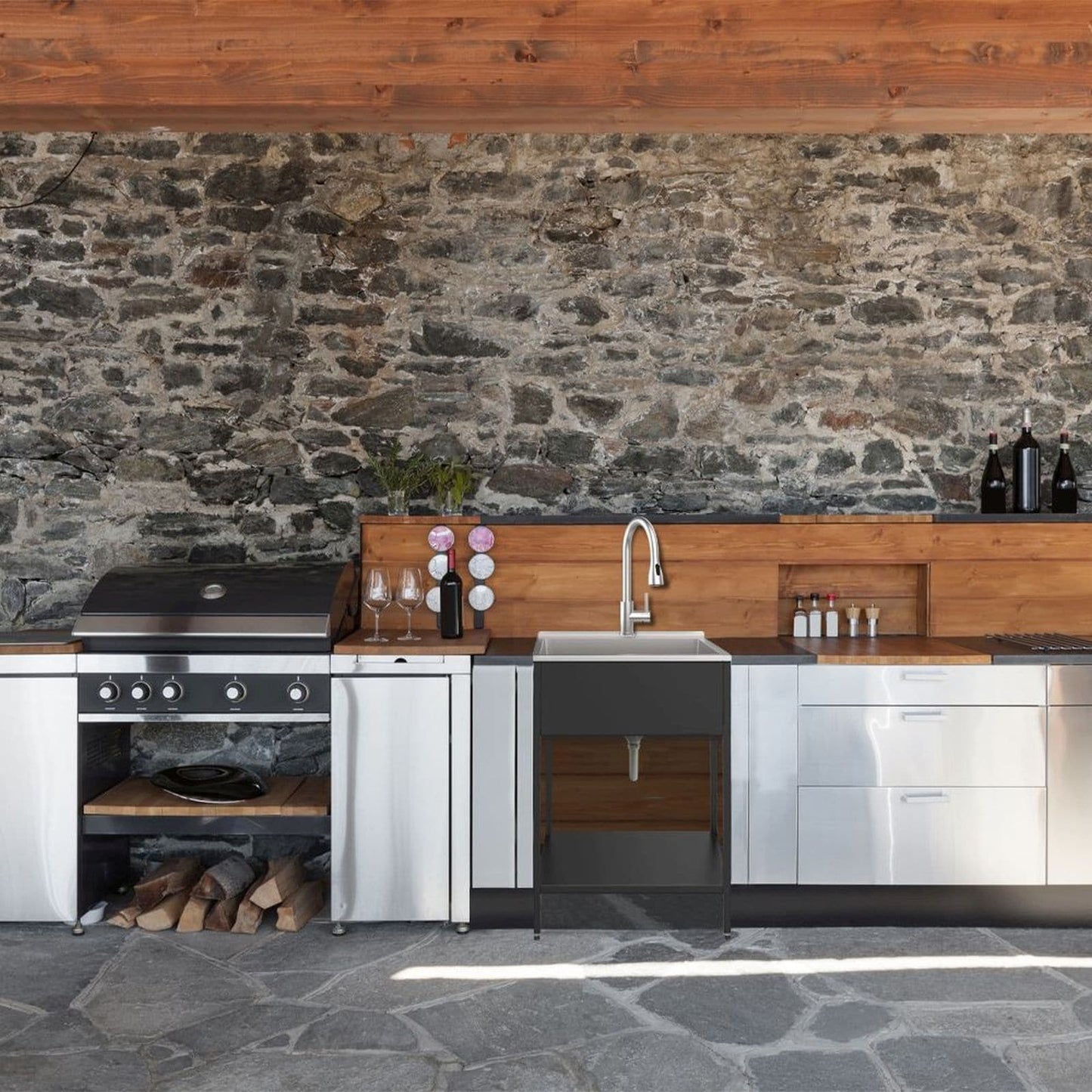 Lavello per bucato e supporto Transolid EWS-2422S in acciaio inossidabile, 24" L x 22" P x 35" A - 24" x 22"