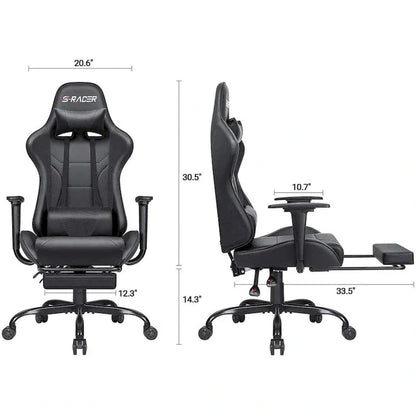 Sedia da gaming con poggiapiedi - Sedia da scrivania ergonomica