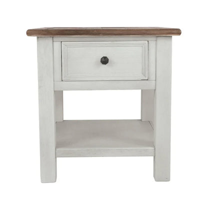 Tavolino occasionale Bolanburg bianco anticato/marrone