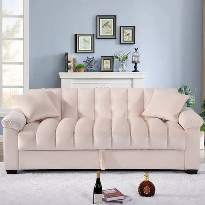 Divano letto convertibile in velluto da 82,7" con 2 cuscini