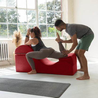 Avana Kami Chaise convertibile / Yoga e Massaggio - Pouf 2 in 1 con sedia a sdraio yoga pieghevole a scomparsa, Microvelvet - N/D