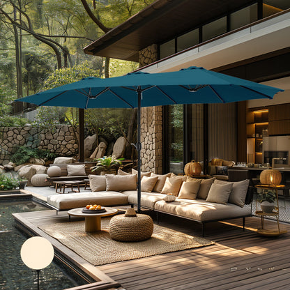 MAISON ARTS Ombrellone Doppio da 4,5 m, Extra Large, per Patio, con Base Inclusa